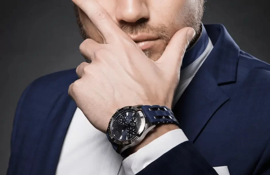 how to style a blue face watch