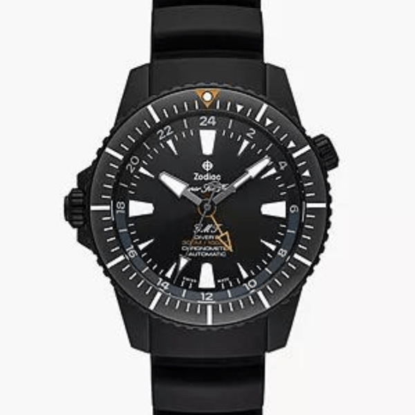 Super Sea Wolf Pro-Diver GMT Automatic Rubber Strap Watch